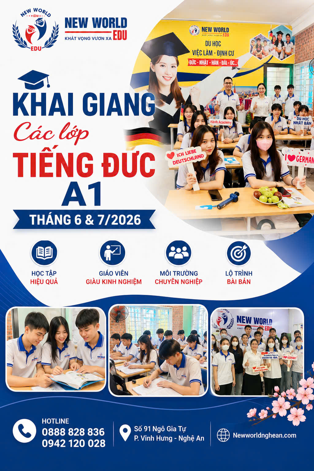 TRUNG TÂM TIẾNG ĐỨC NEW WORLD EDU - TUYỂN SINH CÁC KHÓA TIẾNG ĐỨC A1